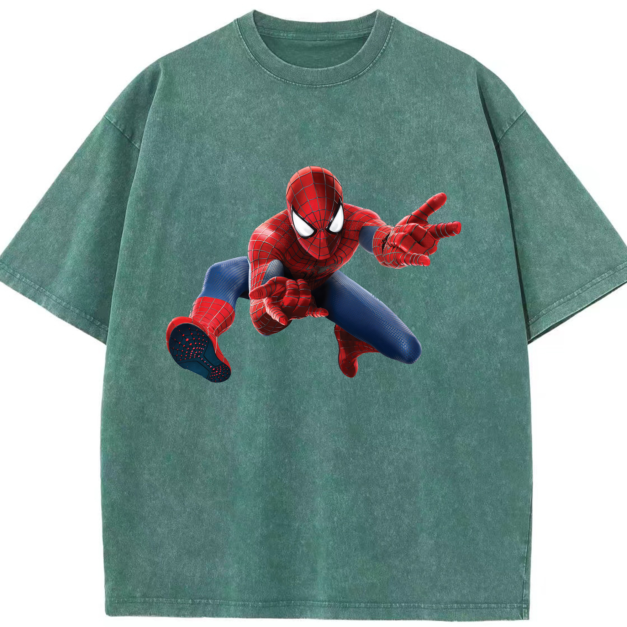 （画像用） Spider Man スパイダーマン 綿100% ヴィンテージ風 半袖Tシャツ（フロントプリント）